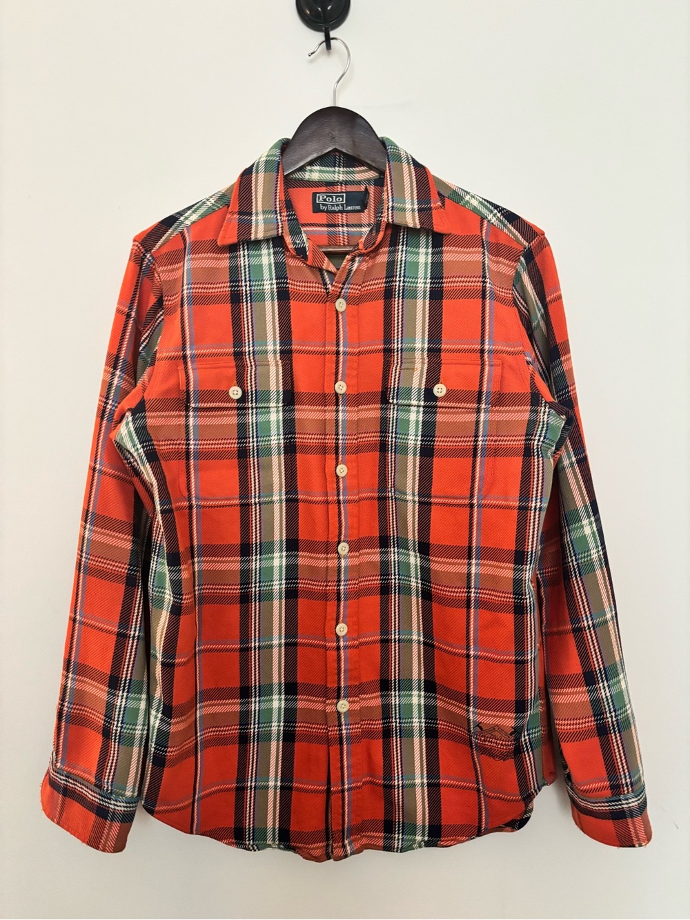 Ralph Lauren Orange Plaid Long-Sleeve Button-Down Shirt